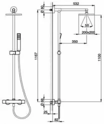 Cisal Cubic Thermostatische Doucheset chroom CUC7801021