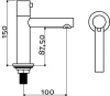 Clou Freddo fonteinkraan (freddo 3) chroom TechnicalDrawing-Basic