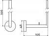 Clou Flat reserverolhouder t.b.v. 3 stuks chroom TechnicalDrawing-Basic