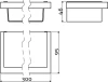 Clou Quadria bad/doucheplanchet chroom en rvs gepolijst TechnicalDrawing-Basic