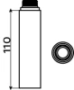 Clou Freddo verlengstuk t.b.v. freddo 2 rvs geborsteld TechnicalDrawing-Basic