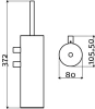 Clou Sjokker toiletborstelgarnituur wandmodel rvs geborsteld TechnicalDrawing-Basic