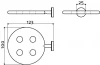 Clou Slim tandenborstelhouder t.b.v. 4 stuks rvs geborsteld en wit siliconen TechnicalDrawing-Basic