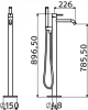 Clou Xo vrijstaande badmengkraan type 13 met handdouche chroom TechnicalDrawing-Basic