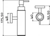 Clou Sjokker zeepdispenser 100cc wandmodel chroom TechnicalDrawing-Basic