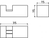 Clou Hold Me set à 4 spiegelklemmen vierkant chroom TechnicalDrawing-Basic