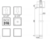 Zazzeri Z316 douchearm RVS 400 mm 3300T621A00ASAS