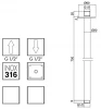 Zazzeri Z316 douchearm RVS 700 mm 3300T623A00ASAS