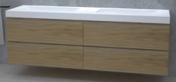 TopLine Amsterdam massief eiken badmeubel 200x50x60cm kleur Natural - 4 lades - 1208947302