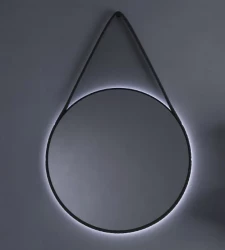 TopLine Spiegel rond mat zwart met indirecte LED verlichting 100cm 1208952242