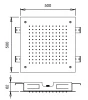 Rubio grote inbouw Regendouche plafonddouchekop 50x50cm PVD geborsteld gun metal 1208953320