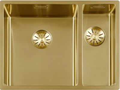 Luxe rvs 1,5 anderhalve spoelbak gootsteen PVD Gold goud 3415cm 1208953417