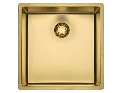 Reginox New York PVD comfort RVS spoelbak goud PVD Gold 40x40 vlakbouw onderbouw en opbouw 1208953779