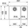 Franke Maris MRX 260 BL 1,5 anderhalve rvs spoelbak vlakbouw en onderbouw grote bak links 1270642365