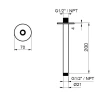 SB Round 316 plafond douche arm rond 20cm massief geborsteld 316 RVS