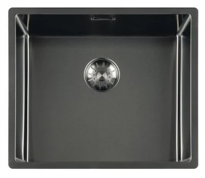 Lorreine Royal gun metal spoelbak 45x40 cm vlakbouw onderbouw en opbouw 45SP-GunMetal 1208957308